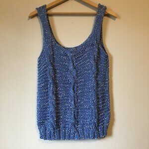 OAK Handmade Periwinkle Blue Sleeveless Cable Knit Top